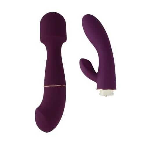 Loving Joy DUA Interchangeable Vibrator with 2 Attachments in Default Title – adult toy for women and couples from Love2b