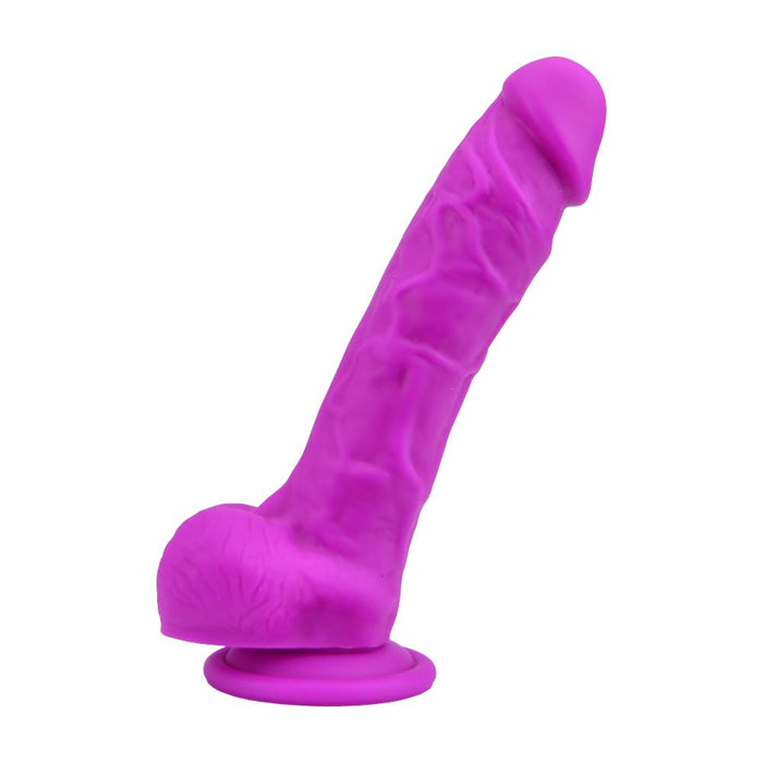 Loving Joy 8 Inch Realistic Silicone Dildo with Suction Cup and Balls Purple in Default Title – adult toy for women and couples from Love2b