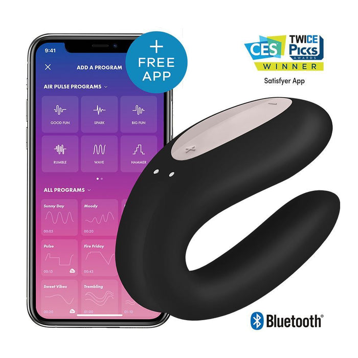 Satisfyer App Enabled Double Joy - Black in Default Title – adult toy for women and couples from Love2b
