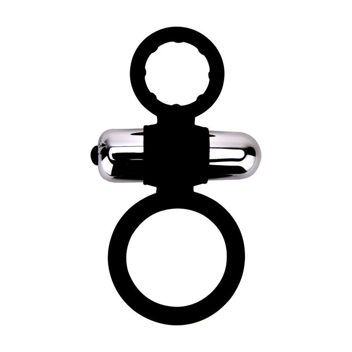 Loving Joy Silicone Vibrating Cock and Ball Ring in Default Title – adult toy for women and couples from Love2b