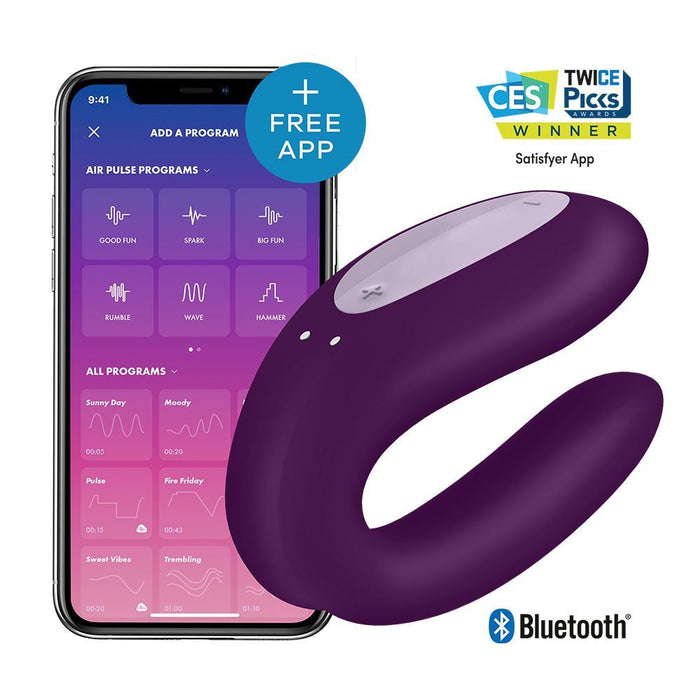 Satisfyer App Enabled Double Joy - Lilac in Default Title – adult toy for women and couples from Love2b