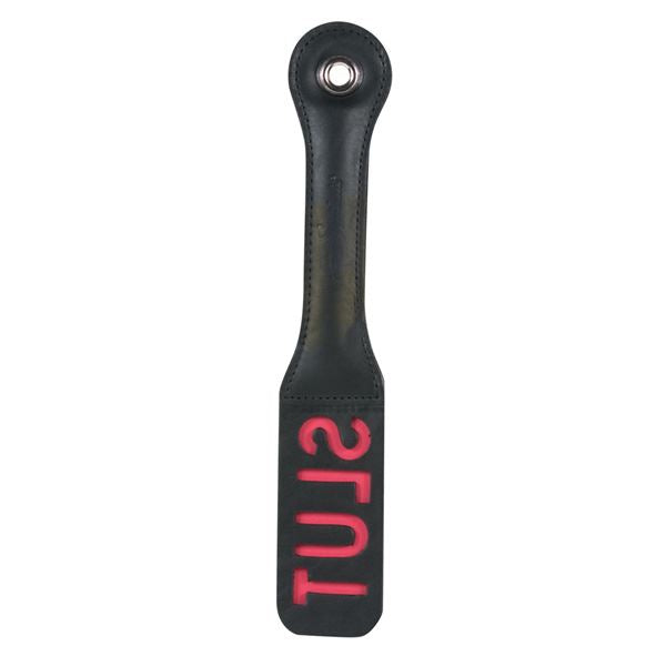 Sportsheets 12" Leather Slut Impression Paddle in Default Title – adult toy for women and couples from Love2b