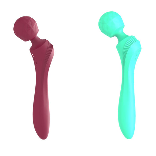 Love2b Premium Heated Wand, Dual ended Vibration Massager Vibrator in Cyan – adult toy for women and couples from Love2b