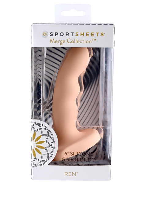 Sportsheets Merge Collection - Ren - 6" Solid Silicone G-Spot Dildo in Default Title – adult toy for women and couples from Love2b