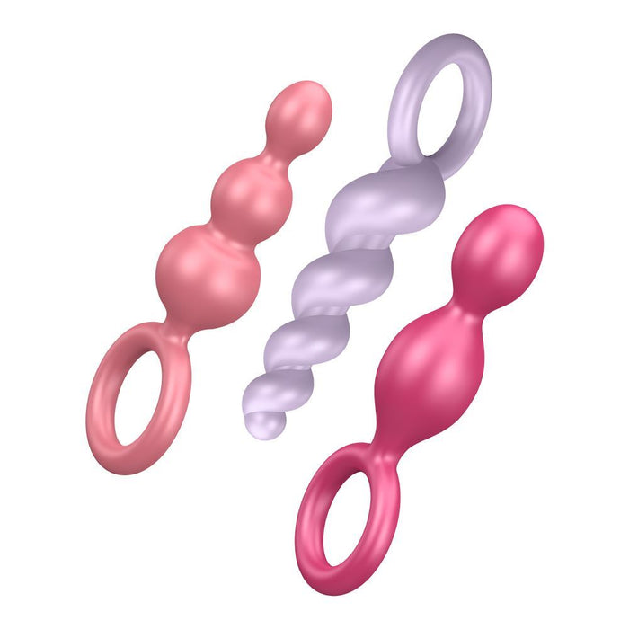 Satisfyer Plugs - Coloured (Pink Purple & Red) (Booty Call - Coloured set of 3) in Default Title – adult toy for women and couples from Love2b