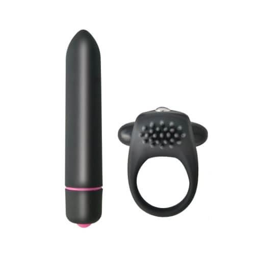 Vibrating Cockring and 10 Function Bullet Couples Kit in Default Title – adult toy for women and couples from Love2b