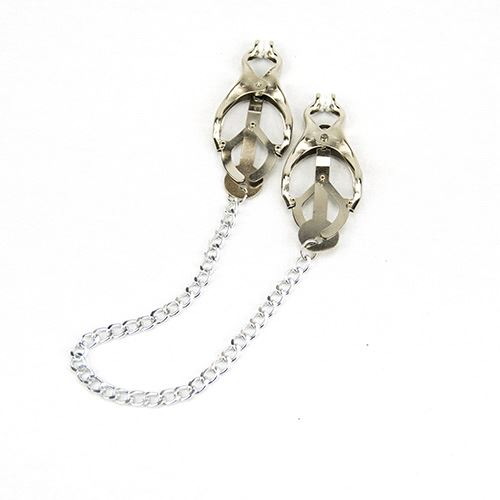 Bound to Please Squeezer Teaser Clover Nipple Clamps with Chain in Default Title – adult toy for women and couples from Love2b
