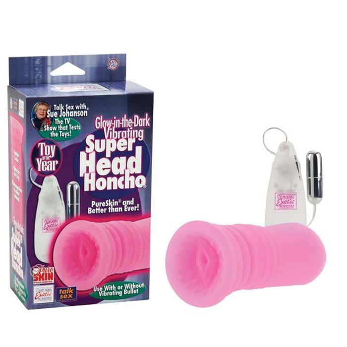 Sue Johanson Glow-in-the-Dark Vibrating Super Head Honcho - Pink in Default Title – adult toy for women and couples from Love2b