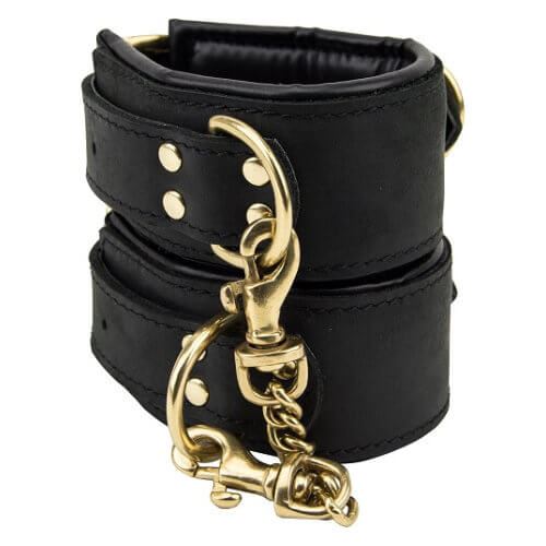 Bound Noir Nubuck Leather Slim Wrist Cuffs in Default Title – adult toy for women and couples from Love2b