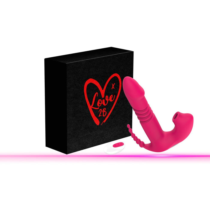 Love2b 3-1 Vibrator Telescopic Sucking Anal Wearable Remote Control Waterproof