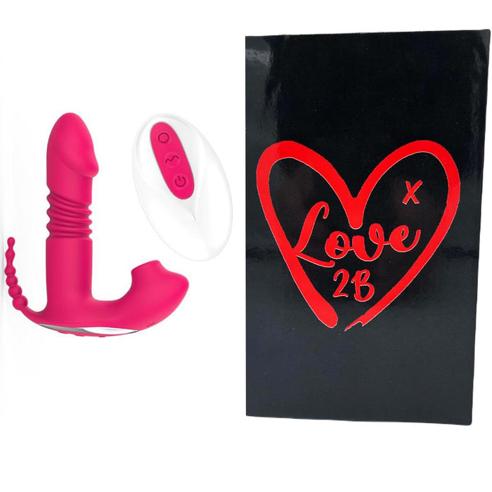 Love2b 3-1 Vibrator Telescopic Sucking Anal Wearable Remote Control Waterproof