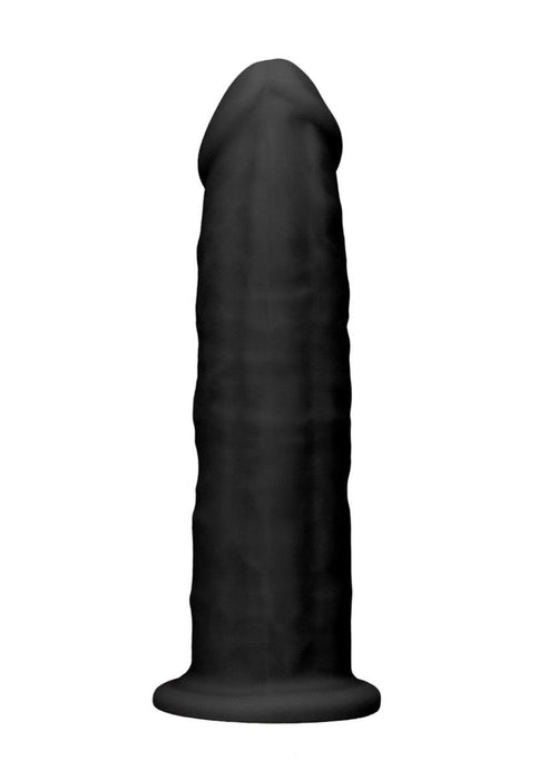 Real Rock Silicone Dildo Without Balls 7.5" (Black)