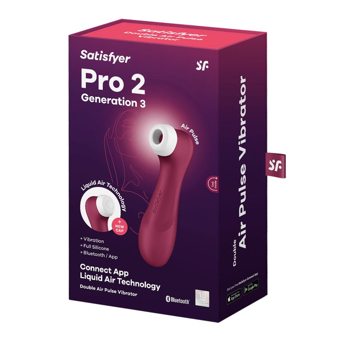 Satisyfer Pro 2 Generation 3 With Liquid Air Technology App Enabled Wine Red