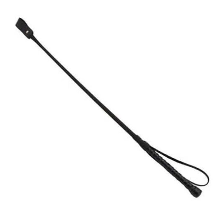 Bound Noir Nubuck Leather Riding Crop