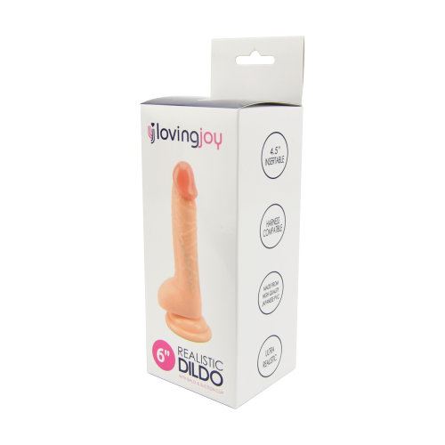 Loving Joy Dildo realistico con palline e ventosa 6 pollici