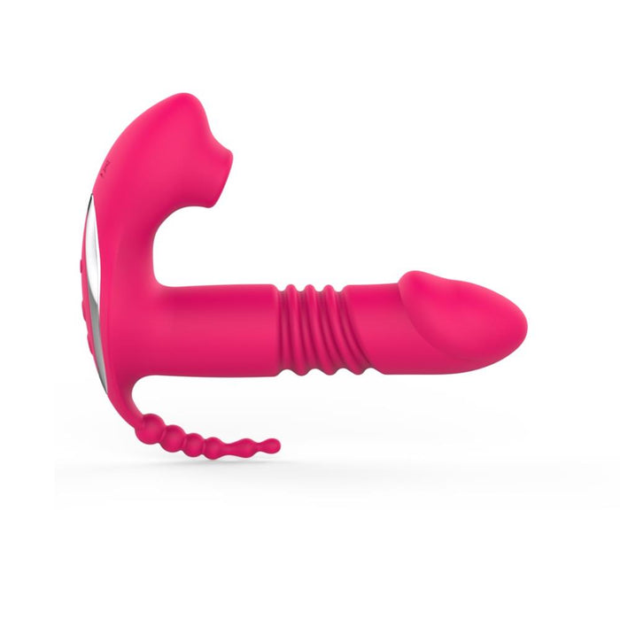 Love2b 3-1 Vibrator Telescopic Sucking Anal Wearable Remote Control Waterproof