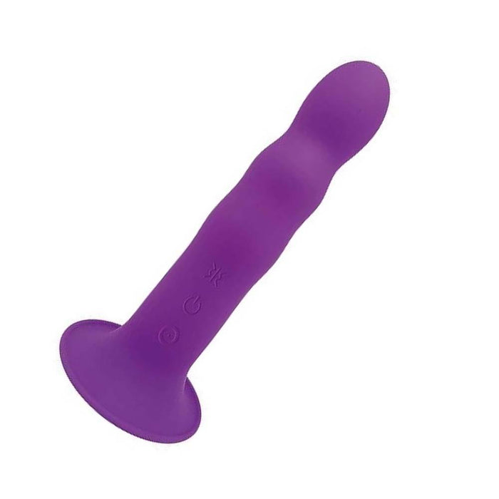 Adrien Lastic Dual Density Cushioned Core Vibrating Suction Cup Ribbed Silicone Dildo 7 Inch