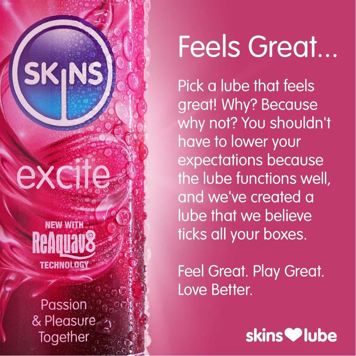 Skins Excite Tingling Water Based Lubricant 4.4 fl oz (130ml)