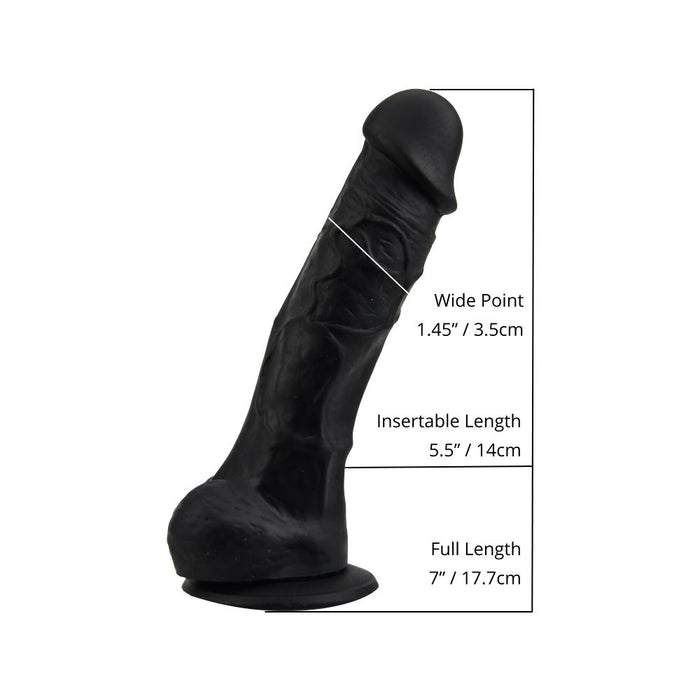 Dildo realistico in silicone da 7 pollici con ventosa e palline nere