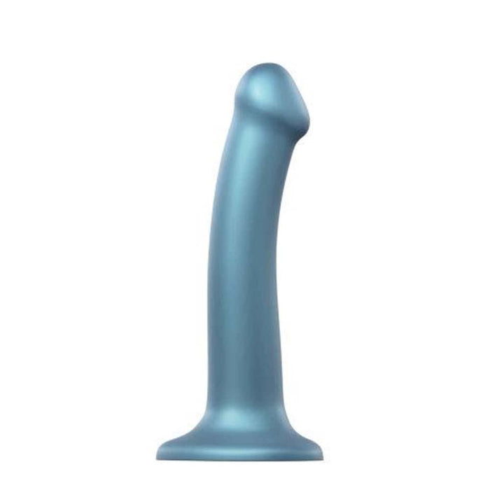 Strap-on-Me Duck Egg Blue Metallic Shine Mono Density Dildo Medium