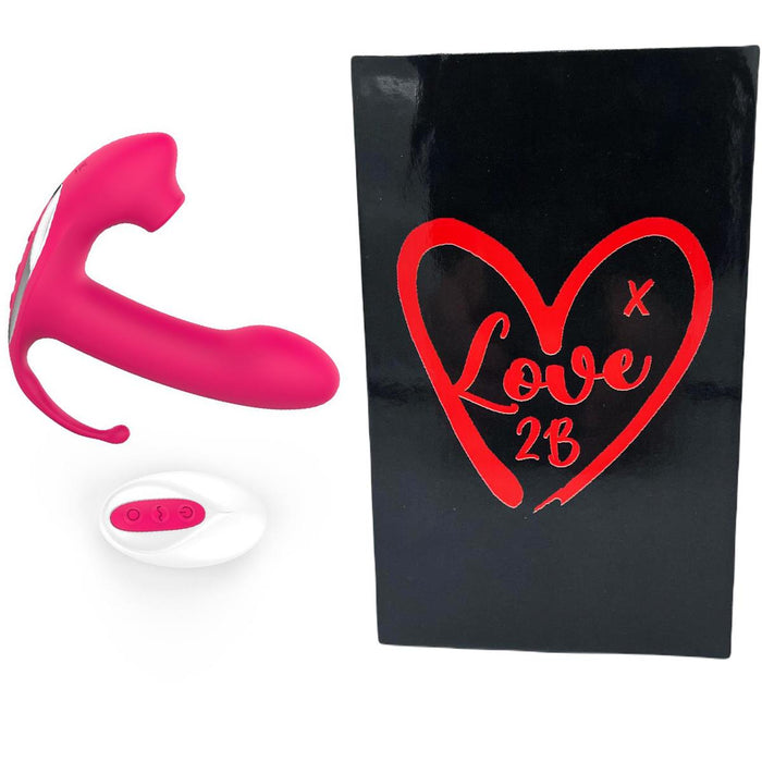 Love2b Premium 3-in-1 Sucking Vibrator Wearable, Remote Control, and Waterproof!