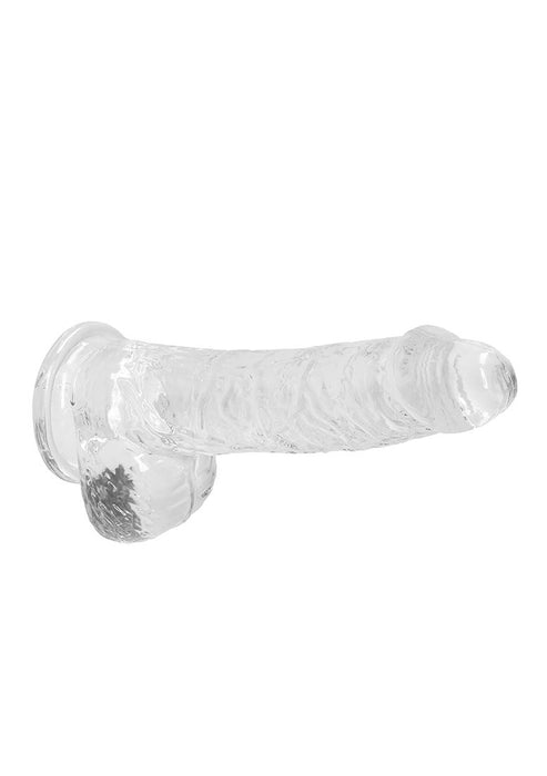 Real Rock Crystal Clear 6" Realistic Dildo With Balls (Transparent)