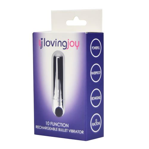 Loving Joy 10 Funzione Vibratore Bullet Ricaricabile Argento