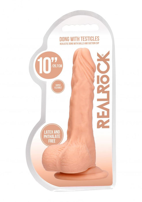 Real Rock - Dong W Testicles 10 inches - Flesh