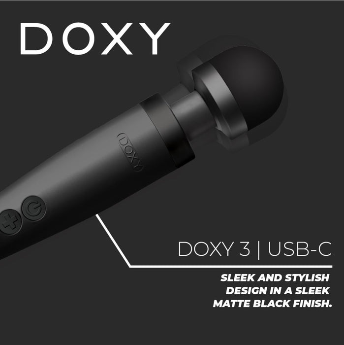 Doxy 3 USB-C - Matte Black intimate massager