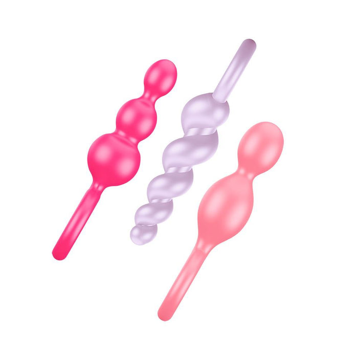 Satisfyer Plugs - Coloured (Pink  Purple & Red) (Booty Call - Coloured set of 3)