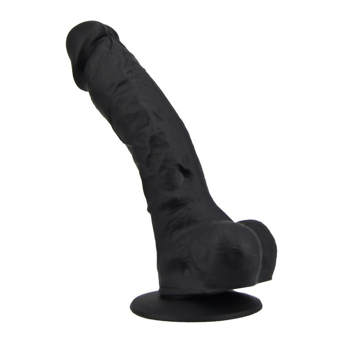 Loving Joy 9 Zoll Realistisches Silikon Dildo mit Saugnapf und Kugeln Schwarz