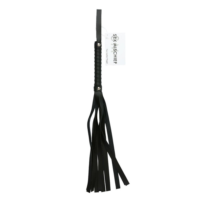 S&M Black Faux Leather Flogger