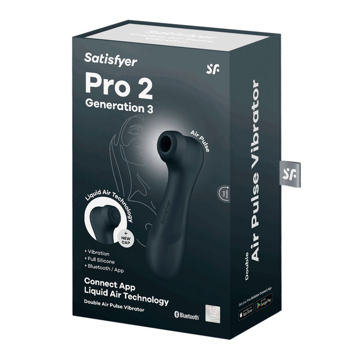 Satisyfer Pro 2 Generation 3 With Liquid Air Technology App Enabled Black