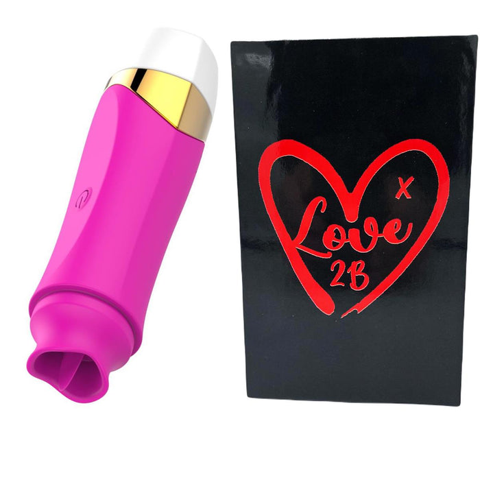 Love2b Premium Mini 12 Setting Clitoral Tongue Sucking Vibrator, Rechargeable