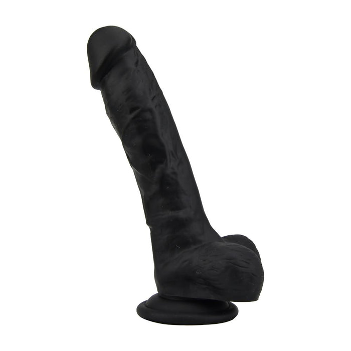 Loving Joy 8 Inch Realistic Silicone Dildo with Suction Cup and Balls Black