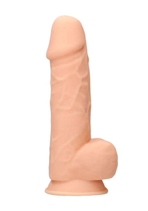 Real Rock Silicone Dildo With Balls 8.5" (Flesh)