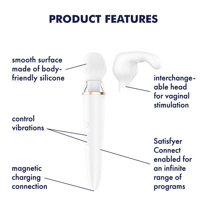 Satisfyer Double Wand-er white<br />incl. Bluetooth and App Vibrator