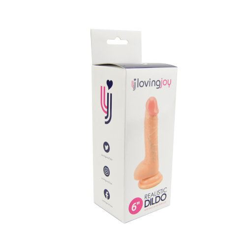 Loving Joy Dildo realistico con palline e ventosa 6 pollici