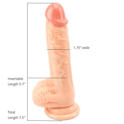 Loving Joy Realistischer Dildo mit Eiern und Saugnapf 7,5 Zoll