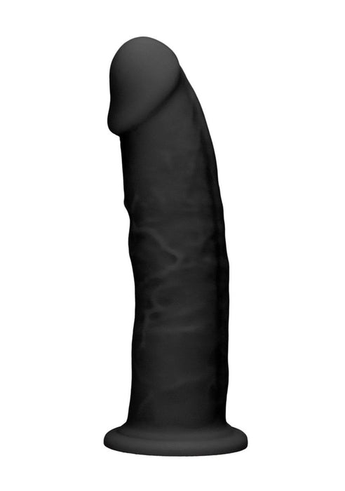 Real Rock Silicone Dildo Without Balls 7.5" (Black)