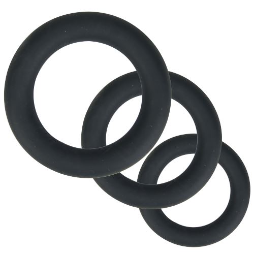 Loving Joy Thick Silicone Cock Rings 3 Pack Gris