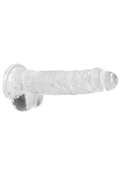 Real Rock Crystal Clear 8" Realistic Dildo With Balls (Transparent)