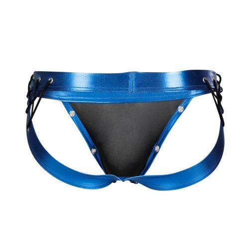 C4M Desire Jockstrap Blue Leatherette