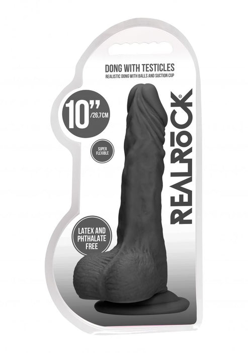 Real Rock - Dong W Testicles 10 inches - Black