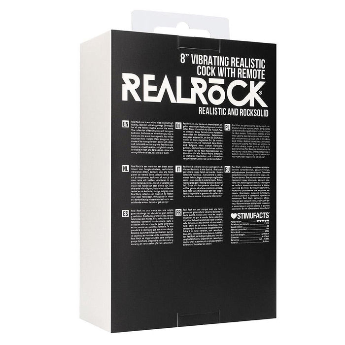 Real Rock - Vibrating Cock & Balls 8 inches - Black Vibrator