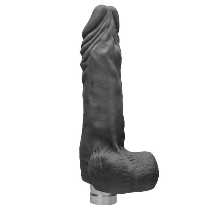 Real Rock - 23 cm Realistic Vibrating Dildo - Black Vibrator