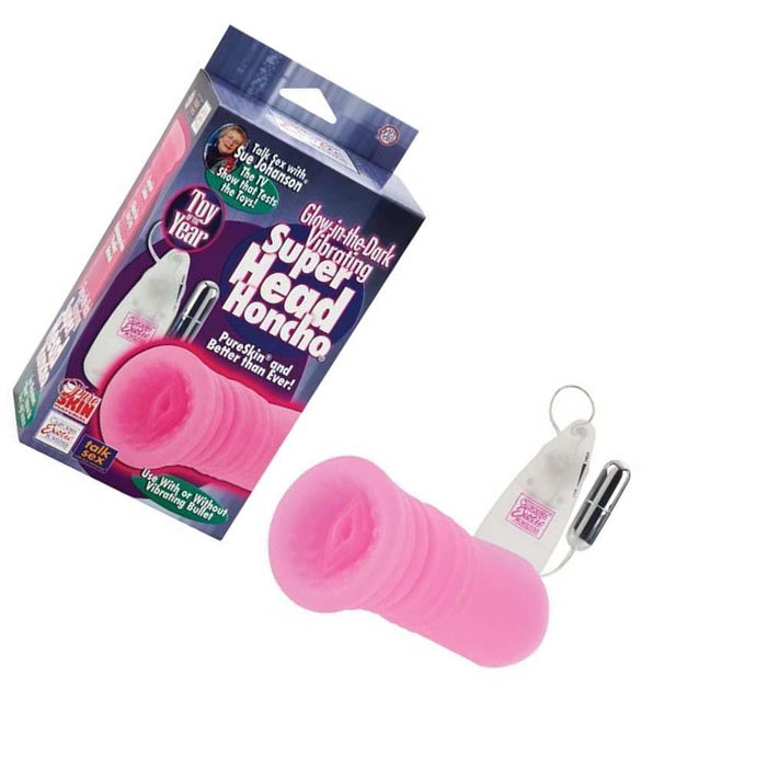 Sue Johanson Glow-in-the-Dark Vibrating Super Head Honcho - Pink