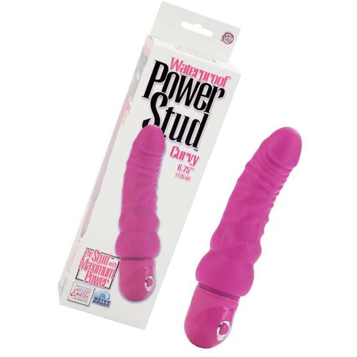 Waterproof Power Stud Curvy - Pink Vibrator