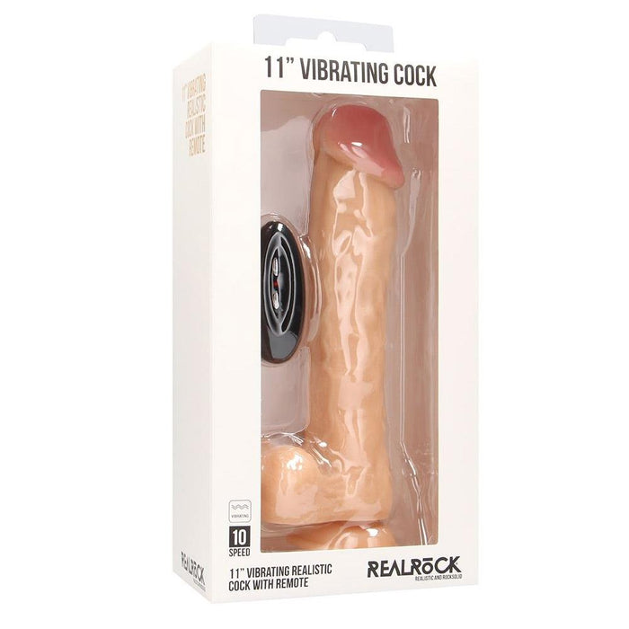 Real Rock - Vibrating Cock & Balls 11 inches - Skin Vibrator