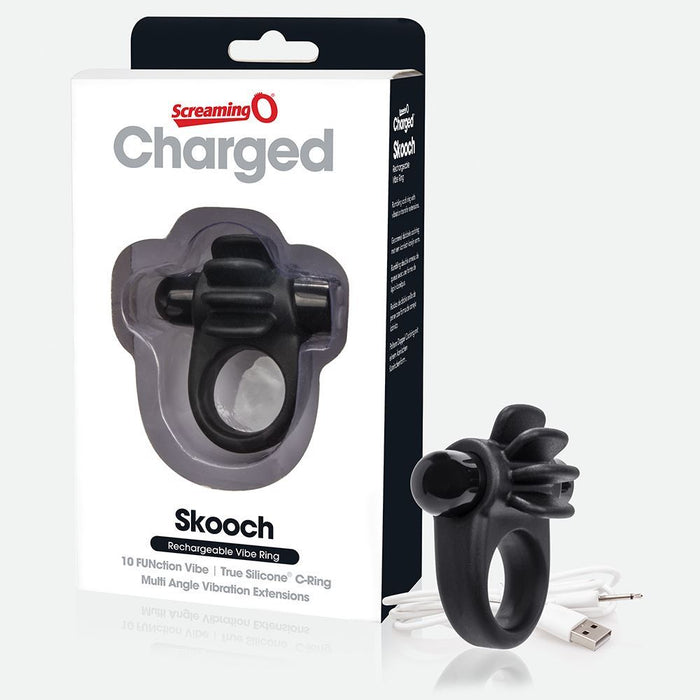 Screaming O Charged Skooch Rechargeable Vibrating Ring - Black